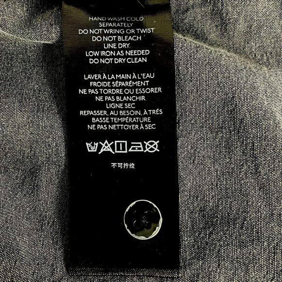 Pilcro Anthropologie Juni Button Up Shirt Top Gray Ruffle Distressed Small - Picture 7 of 11